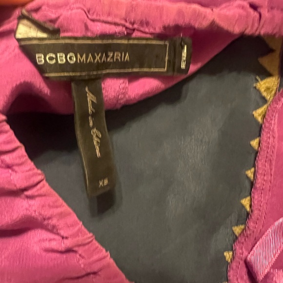 BCBG Max Azria Dee Silk color block halter Maxi Dress Sz XS - Picture 10 of 11